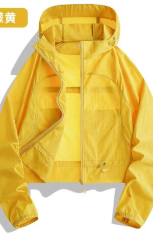 Petite Women Short Crop UV Block Skin Jacket, Raglan Stitch Thin Breathable Hooded Sun Coat For Travel Beach Daily Commute