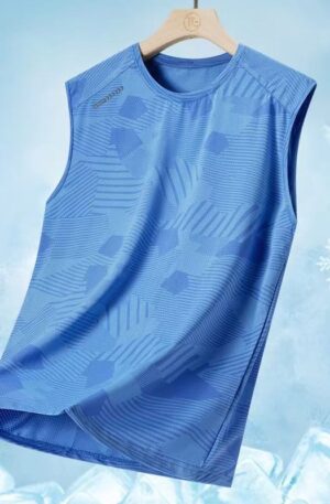 Geometric Camo Print Raglan UPF50+ Quick Dry Tank Top Full Mesh Breathable Athletic Basketball Sleeveless Vest