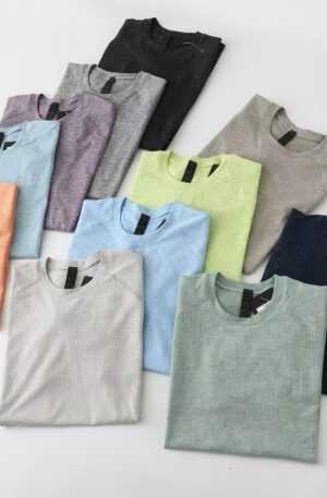 Heather Waffle Mesh UV Protection Athletic T-Shirt, Quick Dry Raglan Short Sleeve For Running Gym Hiking Daily Casual Couple Basic Top