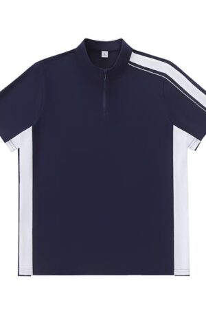 Men Half Zip Stand Collar Quick Dry Polo T-Shirt, UPF50+ Breathable Raglan Short Sleeve Athletic Top, Wrinkle Free Stretch Casual Golf Running Tee Solid & Color Block Versions 10 Colors