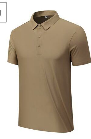 Wrinkle Resistant Ice Mesh UV Protection Polo Shirt, Quick Dry Stretch Collared Short Sleeve For Business Office Golf Fishing Daily Travel Multi Solid Colors